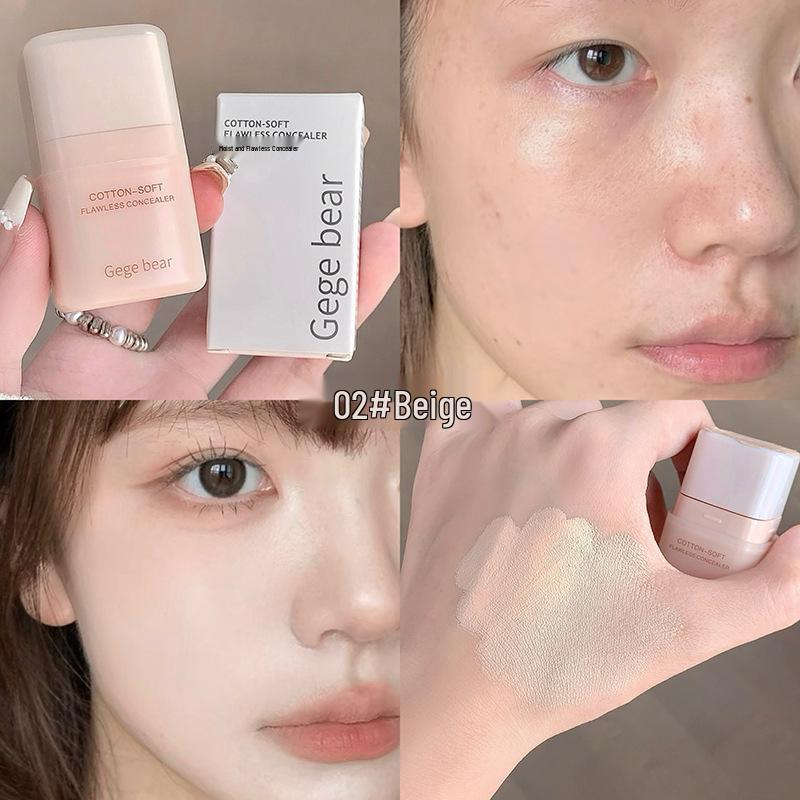 

Gege Bear Flawless Moisturizing Concealer Cream - Silky, Long-lasting, Waterproof; Brightens Tear Troughs, Covers Spots & Acne Scars.