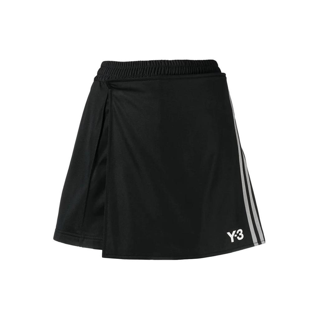 Y-3 Ss23 Logo Striped Print Short Skirt Women Skirts Black H63068