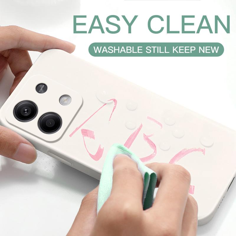 Capas de Telefone Quadradas de Silicone Líquido Para Xiaomi Redmi Note 13 14 Pro 5G Capa Traseira à Prova de Choque