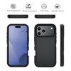 For iPhone 17 Pro Max Rugged Case PC + TPU Cell Phone Cover with Back Clip Kickstand