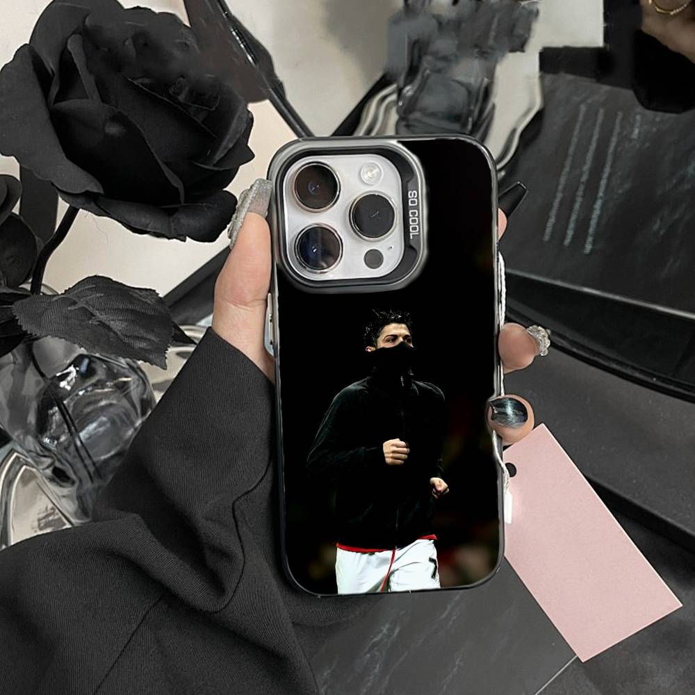 

Чехол для телефона Player H-Ronaldo C-CR7 Для IPhone 16 17 15 14 12 13 Pro Max Черный цвет Ударопрочный чехол iPhone12PRO
