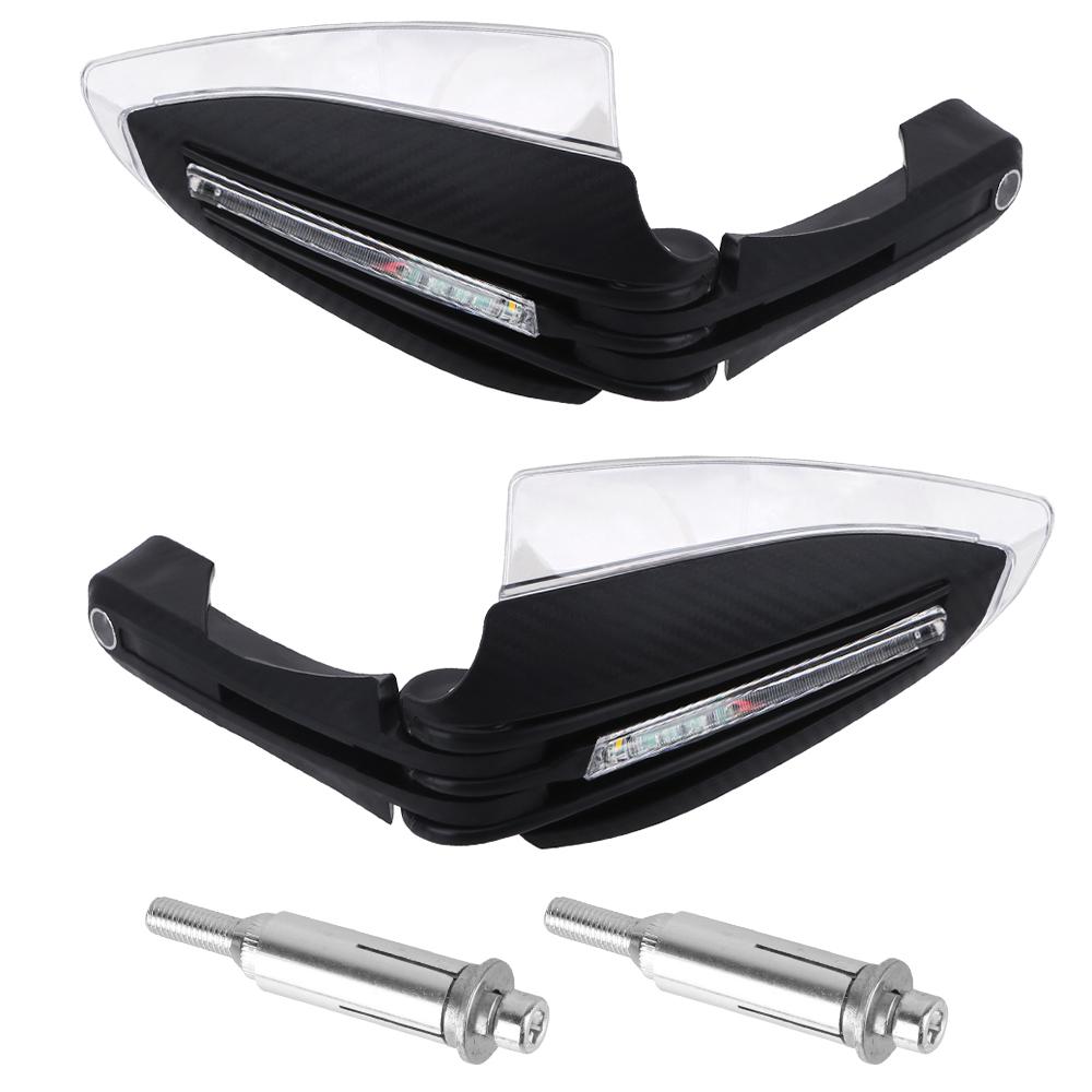 Motorcycle Hand Guards Universal Motorcycle LED Hand Guard Shield 22mm 7/8 Windproof 1 Pair with Turn Signal Light