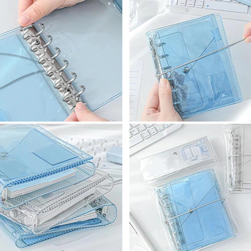Refillable Clear Pvc Loose Leaf Notebook Fold Accordion Journal Aesthetic Pocket Planner