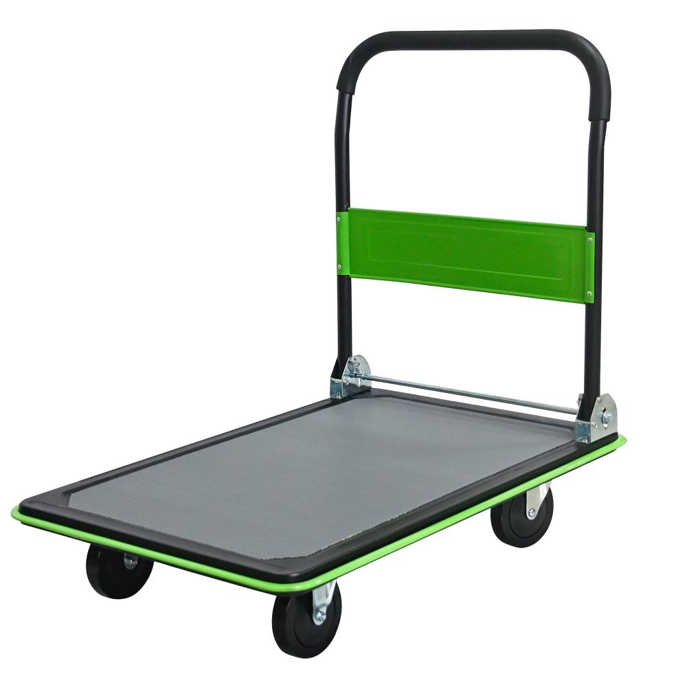 Foldable Flatbed Cart Lightweight transportation 660lbs Heavy Duty Capacity Platform Hand Truck 360 Degree Swivel Wheels Push Hand Cart for Loading