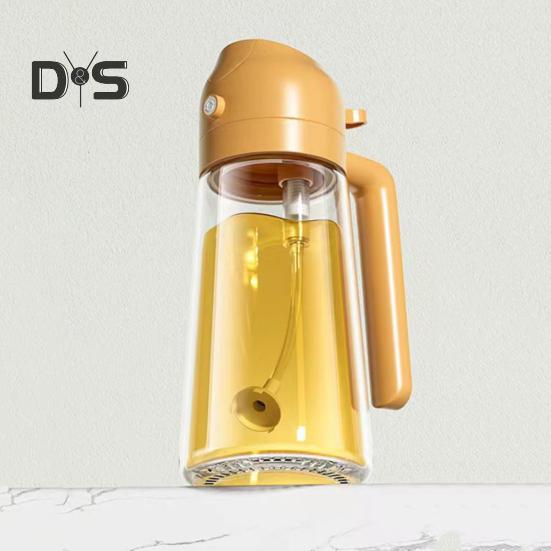 470 ml 2-in-1-Ölspender, lebensmittelecht, BPA-frei, auslaufsicher, große Kapazität, Ölsprüh-Vorratsflasche mit Griff