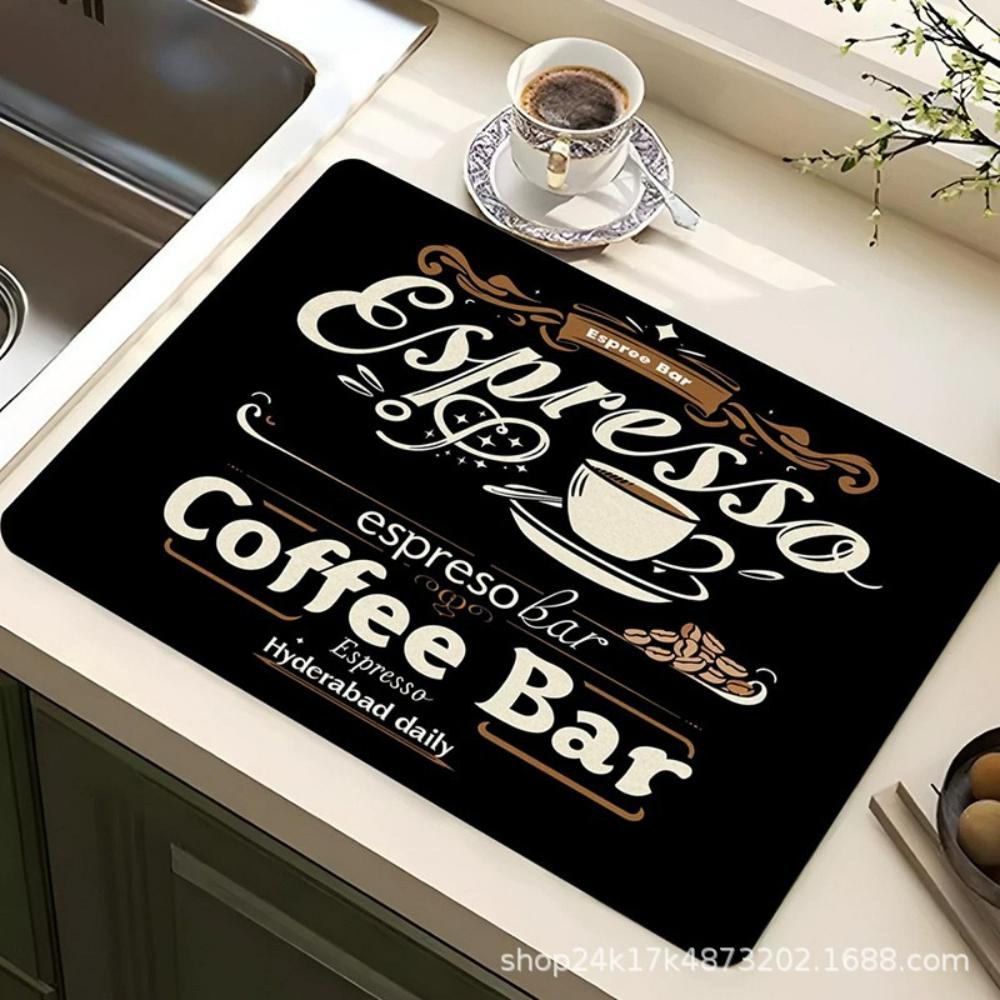 Kaffee Wasser Tasse Kieselgur Geschirr Matte Schnelltrocknend Rutschfest Abtropfmatte für Geschirr Arbeitsfläche Dekor Kaffeemaschine Geschirr Pad