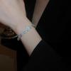 Elegant French Retro Geometric Zircon Oval Bracelet - Luxurious Fashion Jewelry