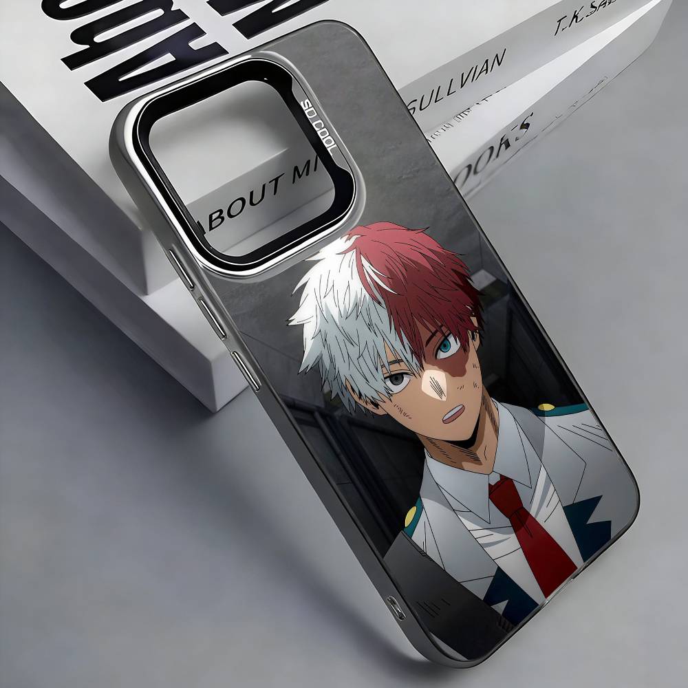 S-Shoto T-Todoroki M-MHA Colorful Silver Back Phone Case For IPhone 17 16 15 14 13 12 11 Plus Pro Max Plus
