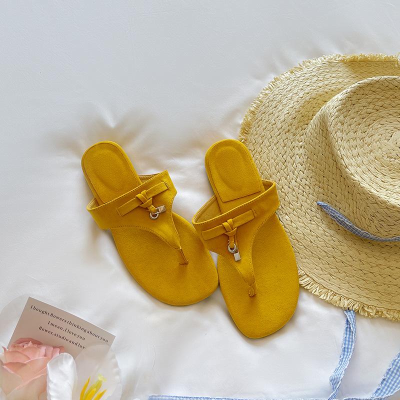 

~ Thick-soled retro pinch-on flip-flops new summer fashion casual sandals 35 жёлтый