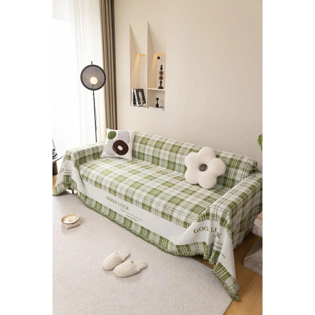 Plaid Sofa Cover Mat Throw Blanket Living Room Three Seats Sofa Couple Position  Modern Throw Camping Picnic Blanket