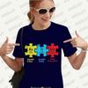 TShirt for Women Autism Puzzle Piece Tshirt Y2k Graphic Autism Awareness Print Tops Short Sleeve Tee Casual Harajuku Streetwear