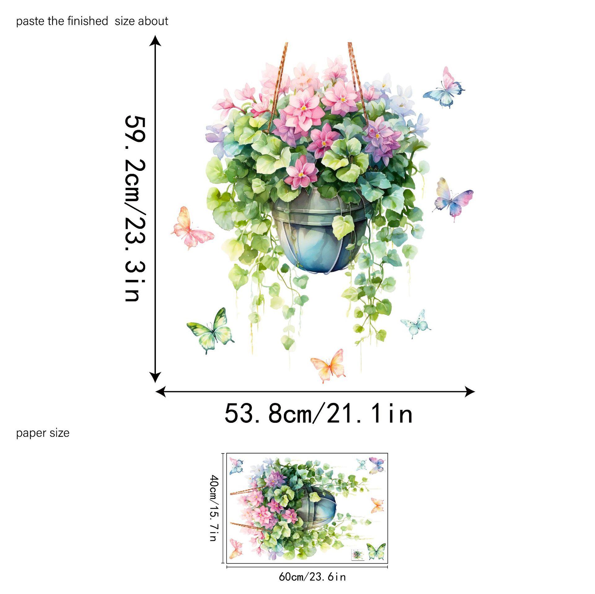

Двусторонняя красочная наклейка на стену с изображением бабочек и цветов, электростатическая паста, паста для оконного стекла, видимая декоративная наклейка на стену 40*60cm