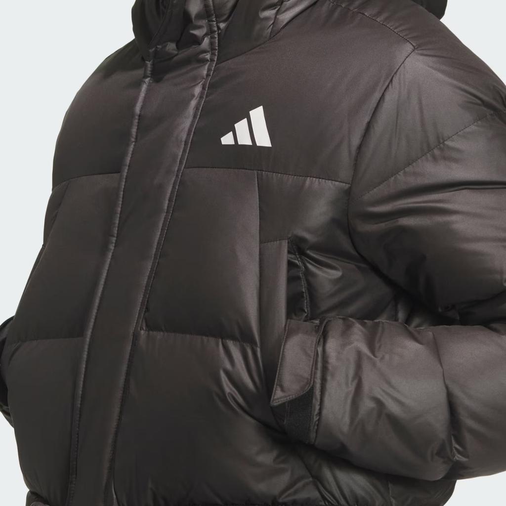 adidas LONG DOWN Jackets Unisex Black Hooded Moderate KF2143