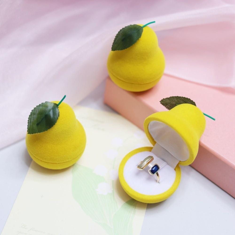 Grape Fruit Ring Box Pineapple Flocked Jewelry Box Mini Cherry Necklace Organizer  Couples