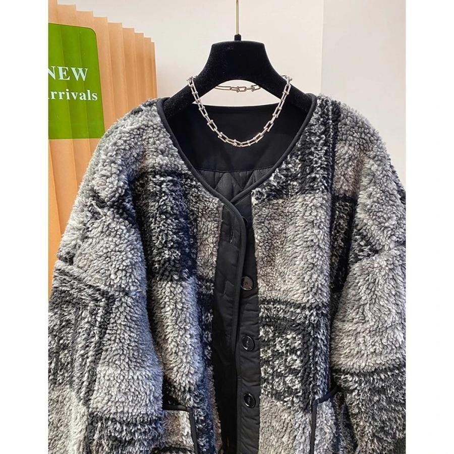 Luxury Vintage Cotton Jacket Women Winter New Loose Fashion Fluffy Casual Versatile Fleece Coat Trendy