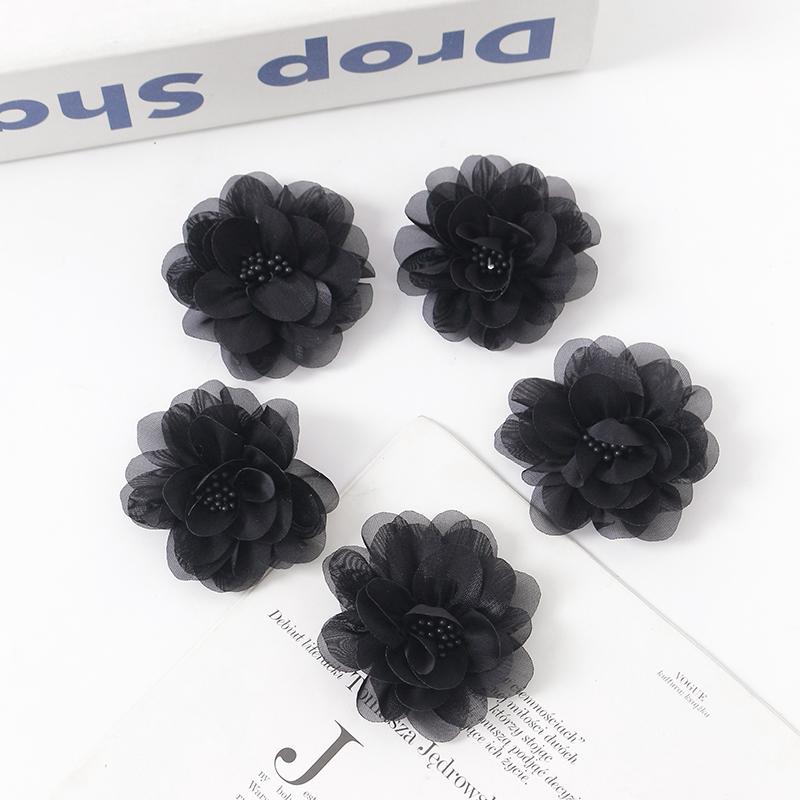 2/5Pcs 6CM Chiffon Fabric Artificial Flower For Home Room Wedding Invitation Artificial Flowers For Dress Decoration Accessories