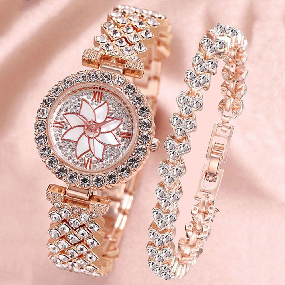Popular Luxury Set, Bracelet Watch, Diamond-Encrusted Women'S Five-Piece Gift Box, Quartz Watch