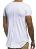 Men's Casual Patchwork Frayed Hem Round Neck Short Sleeve T-shirt