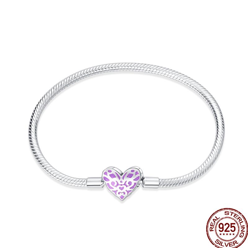 100% Silver Bracelet Fit Original Design Beads Charms DIY Jewelry Making Dazzling CZ Chain Bracelet For Women