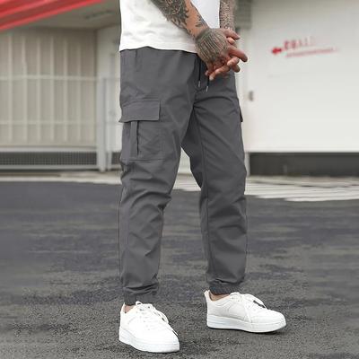 Einfarbige Cargohose für Herren, lässige Modehose