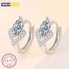 925 Sterlingsilber Glänzende Zirkon Ohrringe Damen Kreis Runde Ohrringe Modischer und Eleganter Schmuck Geburtstagsgeschenk