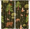 Kids Animal Curtains,Cartoon Forest Woodland Cute Jungle Bear Rabbit Deer Fox Print Window Treatments for Boys Girls Bedroom