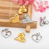 1Pair Mini Stainless Grid Design Steel Love Heart Stud Earrings for Women Girl Party Accessories DIY Jewelry Making Earring Base