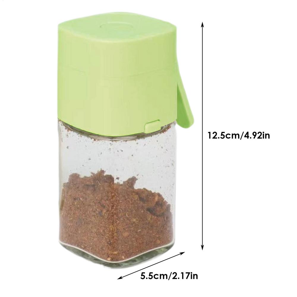 Glass Salt Shaker Quantitative Salt Dispenser Glass Jar Barbecue Frying Seasoning Precise Dispensing Bottle Home Condiment