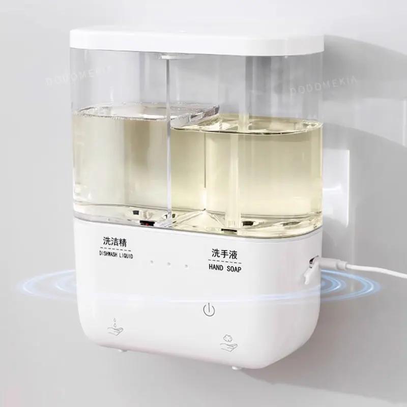 Automatic sensor intelligent soap hand sanitizer electric kitchen double head gel foam machine wall mounted detergent machine