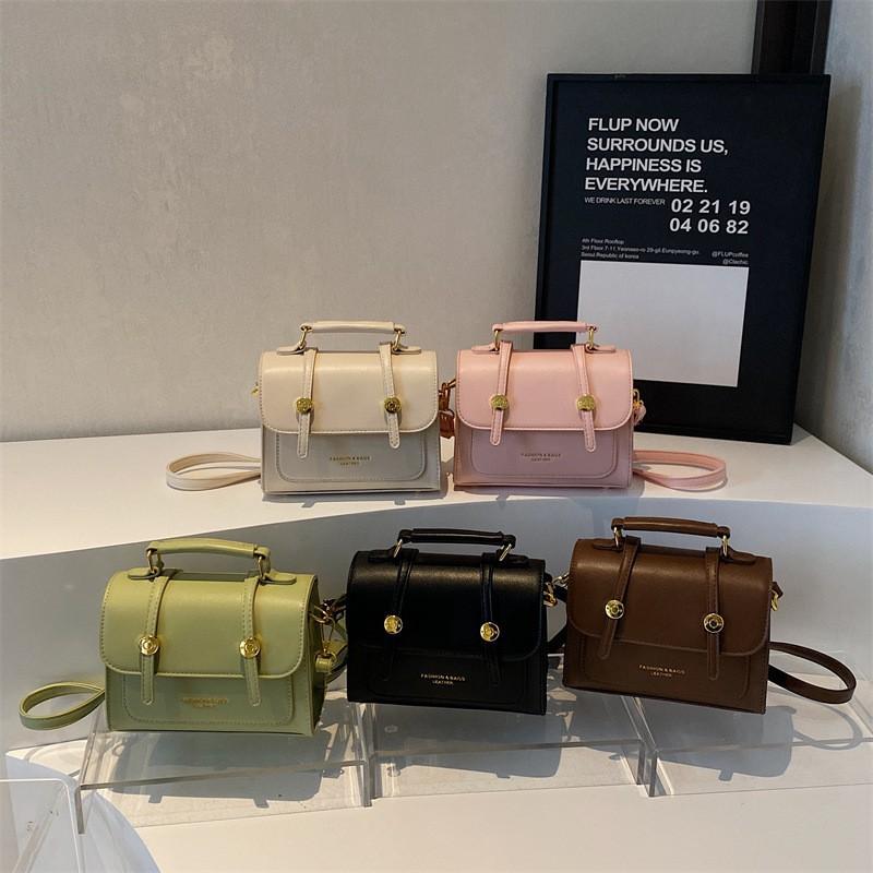 Sac Retro Style Occidental Petit Sac Femme Saisonnière Nouveau Populaire Couleur Unie Bandoulière Mode Portable Carré