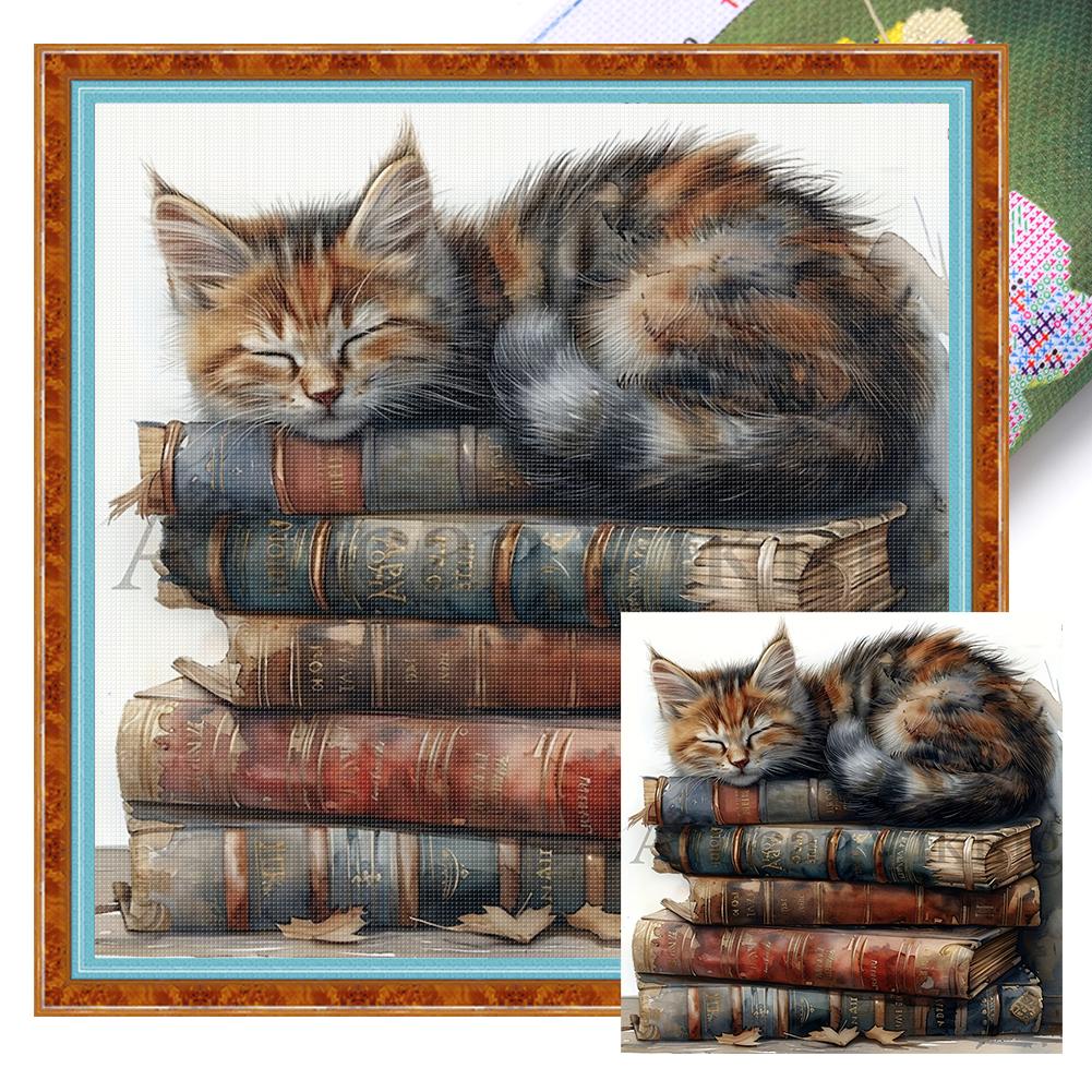 Animal Printed Cross Stitch Kit 40x40cm DIY 11CT Embroidery Craft Set Home Decor