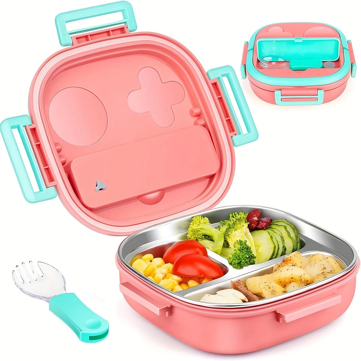 

500ml Good Steel Lunch Boxes and Plates for Outdoor Use Kids Baby Robot Shaped Lunch Boxes and Handheld Devices Durable 3&1