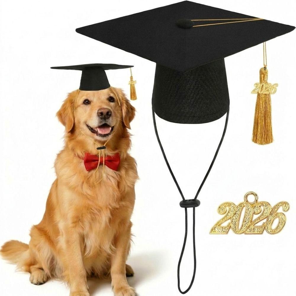 with 2026 Tassel Dog and Cats Graduation Hats Mini Graduation Cap Holiday Costume Accessories
