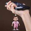 Acrylic Adorable 2d Cartoon Car Hanging Ornament Keychain For Car Decor