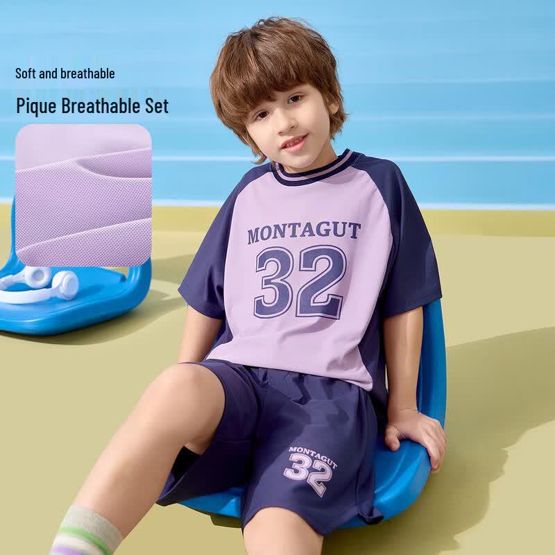 

Montagut Boys 2026 Summer Color-Block Sport Set 170