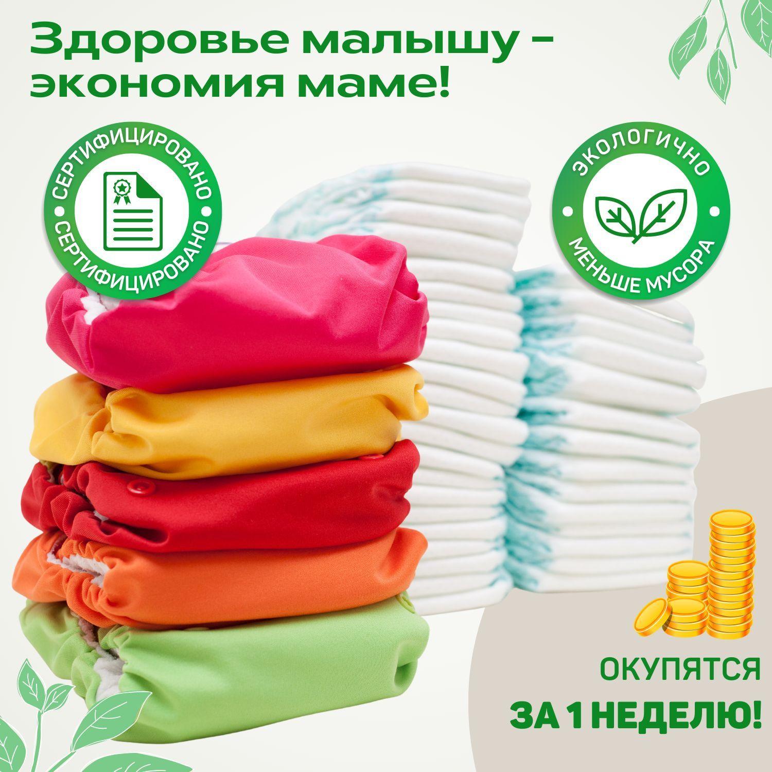 

Маленький многоразовый тканевый подгузник однотонной расцветки One Size