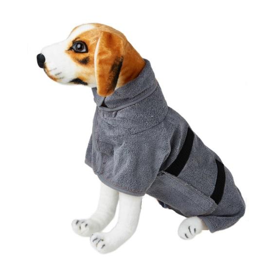 Dog Bathrobe Super Absorbent Fast Drying Dog Bath Towel Adjustable Microfiber Dog Drying Coat Dressing Gown for Bath Rainy Cold Weather Walks
