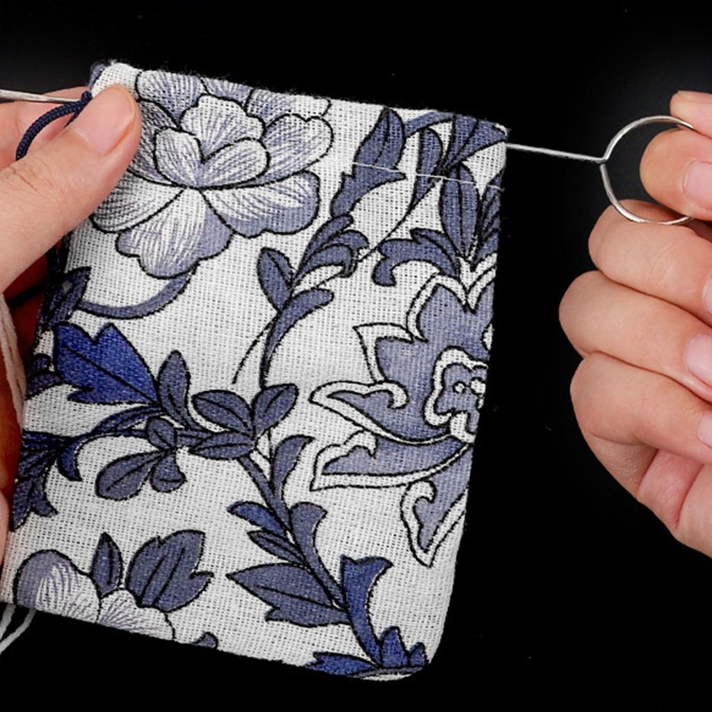 Long Hook Needle Threader For Elastic Bands Easy Quick Insert Metal Threader Sewing Threading Tool For Clothing Handbag