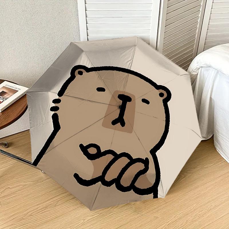 Adorable Bear Face Umbrella: Perfect for Outdoor Adventures, Auto-Opening & Closing, Lightweight and Durable, Ideal Travel Accessory 151