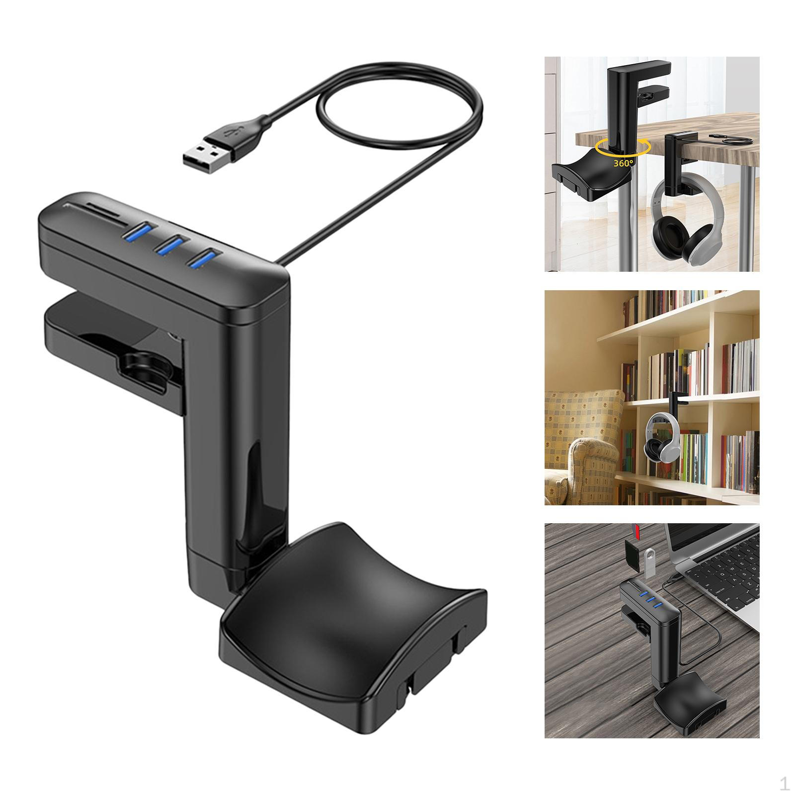 

Консольный зажим для гарнитуры с кабелем 1,2 м, кронштейн для наушников для офиса Stand+HUB