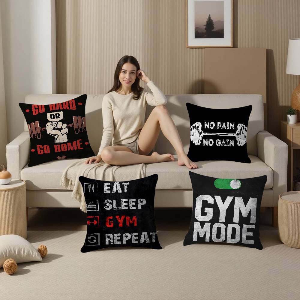 GYM Exercise Time Pillow Anime Pillow Sofa Bed Head Pillow Cover Cushion Cover 45x45 Cm Fashion