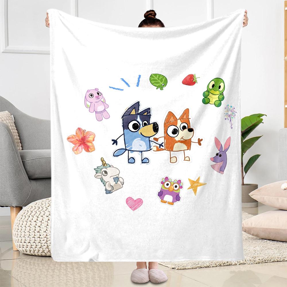 Bluey Family Adventure Blanket Durable Comfort Great for Picnics Livingroom Office Four Seasons Universal Modern