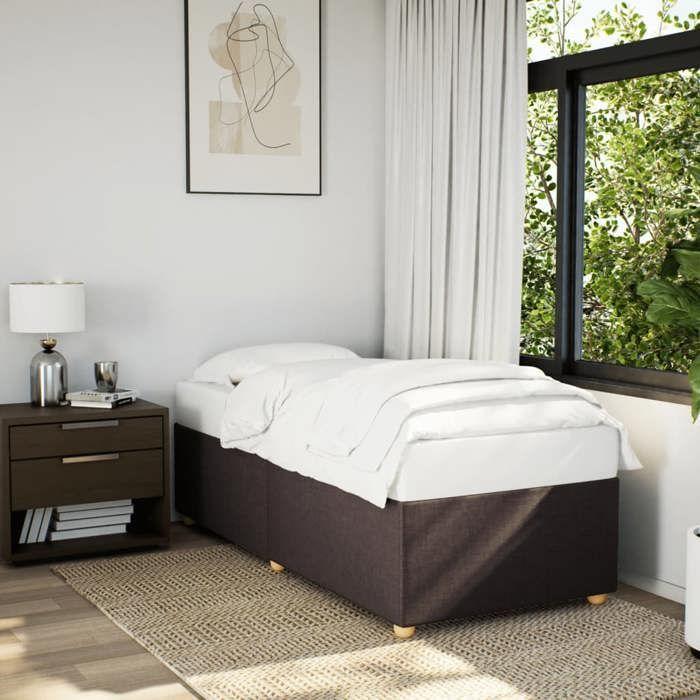 VidaXL Cadre de lit sans matelas marron foncé 90x190 cm tissu 3284697