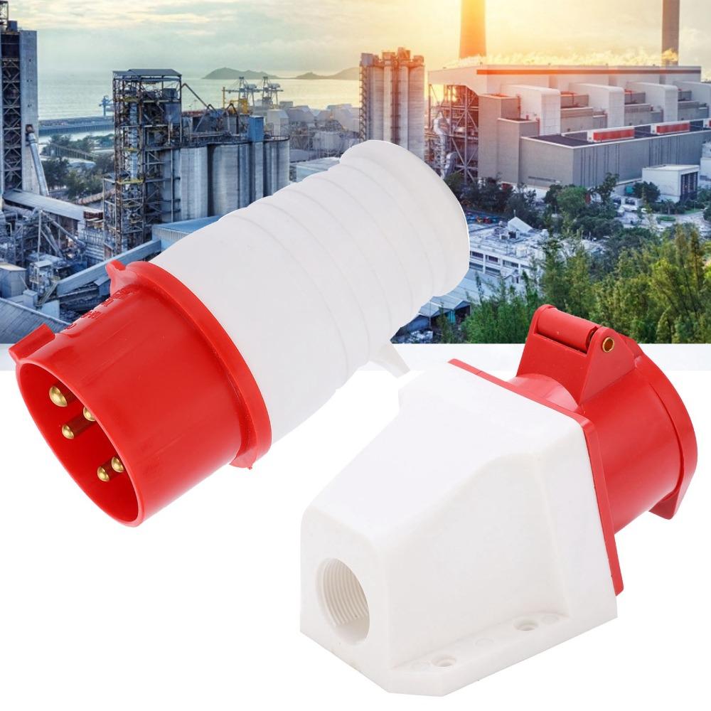 1 Set 16A Industrial Plug Connector 5Pin Plug & Socket Industrial Plug Socket  Outdoor/Indoor