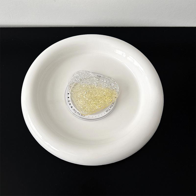 Round Glitter Love Mobile Phone Airbag Bracket Wind Magnetic Suction Magsafe Back Sticker Women'S Small Fresh Ring