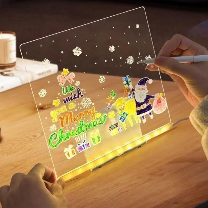 Magic Glow Kids Drawing Board: Reusable LCD Tablet Erasable Light-Up Doodle Pad for Ages 3-6+ Fun Educational Toy Menu Board