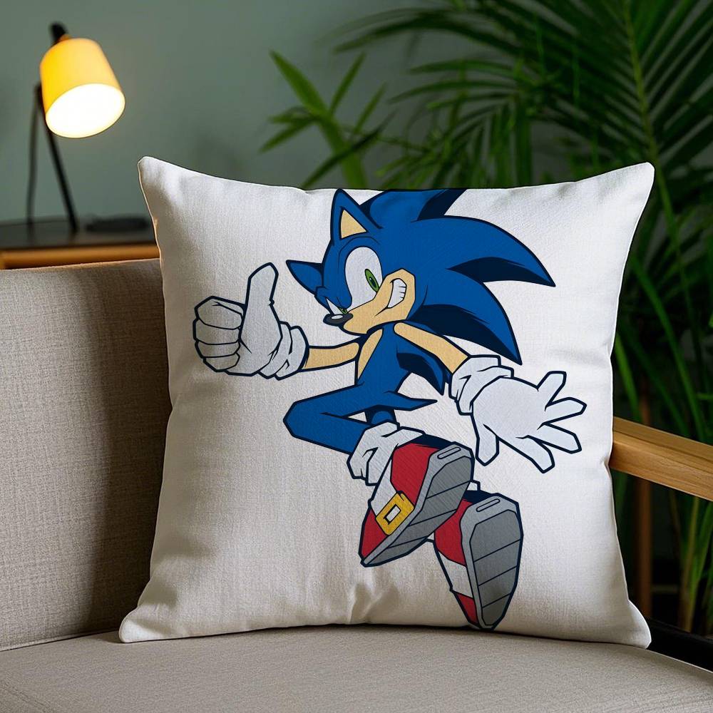 Cool Character S-Sonic-MT The Hedgehog Pillow Case Sofa And Living Room Decorative Cushion Covers Dust-proof And Mite-proof F