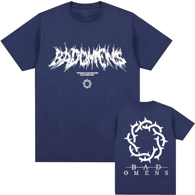 Vtipné grafické tričko s logem kapely Bad Omens pro muže a ženy, hip hopová móda, vintage trička, pánské ležérní oversized tričko s krátkým rukávem