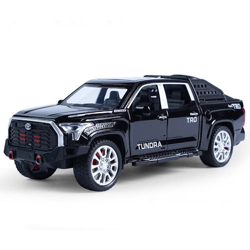 

1/32 Toyota Tundra Pickup Alloy Car Carry Tires Off-Road Vehicle Игрушечные литые игрушечные транспортные средства Модель автомобиля Детские игрушки Подарки чёрный