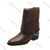 Fashion 2025 Winter Vintage Women Knee High Boot Concise Slip On Thick Heel Shoes Square Toe Knight Long Booties